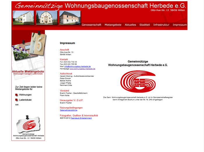 Screenshot Homepage